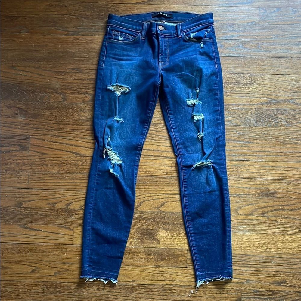 J Brand Distressed Cropped Skinny Jeans